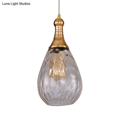 ديكوربايتس™ مصباح سقف على شكل دمعة أسود/نحاسي صناعي شفاف/كهرماني/رمادي زجاجي مائي، مصباح واحد معلق لغرفة النوم