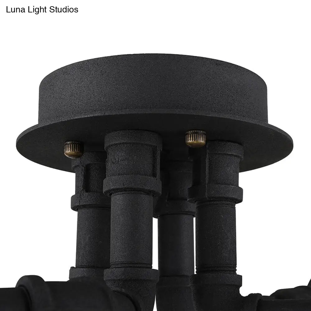 DecorBites™ DecorBites™ Luminaria semiempotrada de tubo trenzado de metal negro/bronce para restaurante - 4/6/8 bombillas