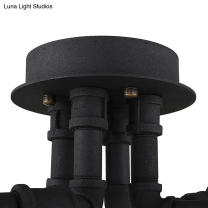 DecorBites™ DecorBites™ Luminaria semiempotrada de tubo trenzado de metal negro/bronce para restaurante - 4/6/8 bombillas