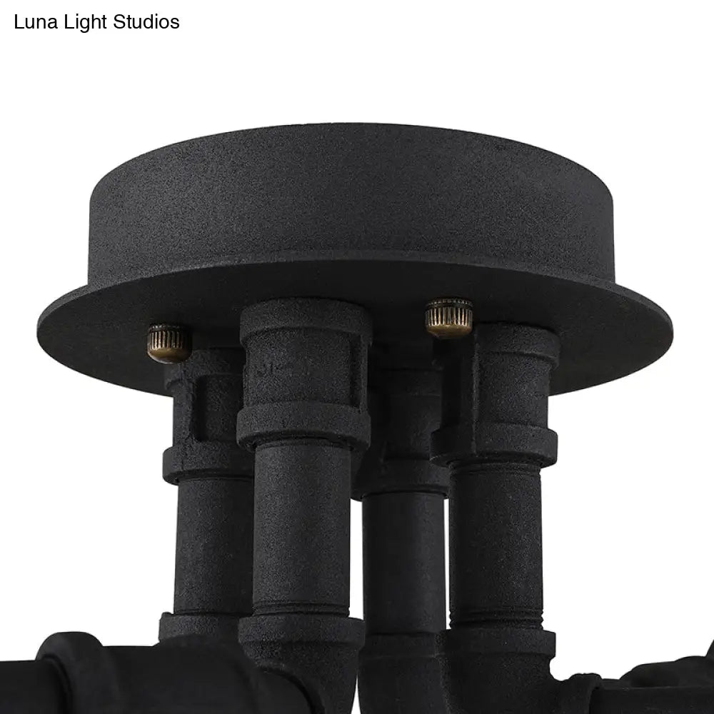 DecorBites™ DecorBites™ Luminaria semiempotrada de tubo trenzado de metal negro/bronce para restaurante - 4/6/8 bombillas