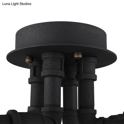 DecorBites™ DecorBites™ Luminaria semiempotrada de tubo trenzado de metal negro/bronce para restaurante - 4/6/8 bombillas