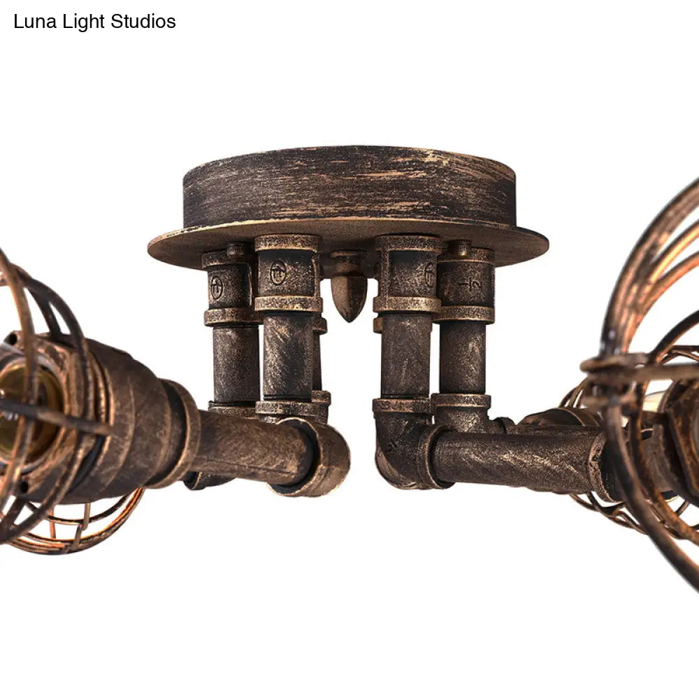 DecorBites™ DecorBites™ Luminaria semiempotrada de tubo trenzado de metal negro/bronce para restaurante - 4/6/8 bombillas