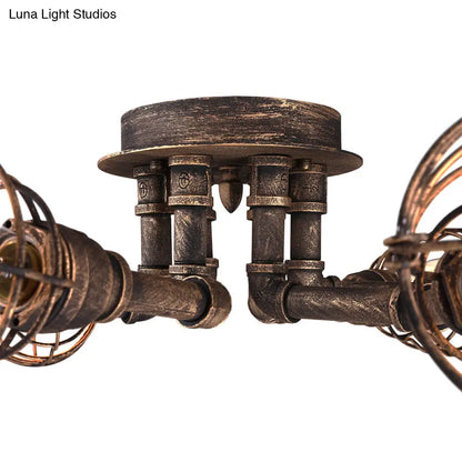 DecorBites™ DecorBites™ Luminaria semiempotrada de tubo trenzado de metal negro/bronce para restaurante - 4/6/8 bombillas