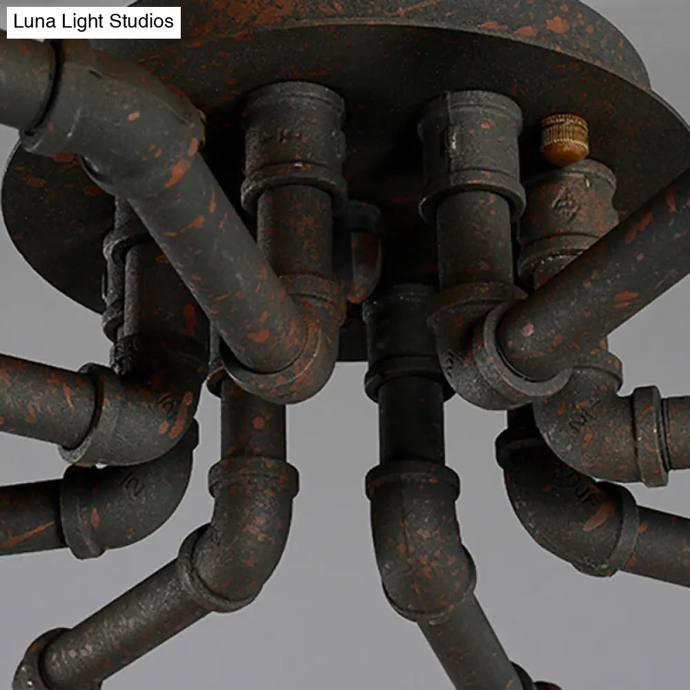 DecorBites™ DecorBites™ Luminaria semiempotrada de tubo trenzado de metal negro/bronce para restaurante - 4/6/8 bombillas