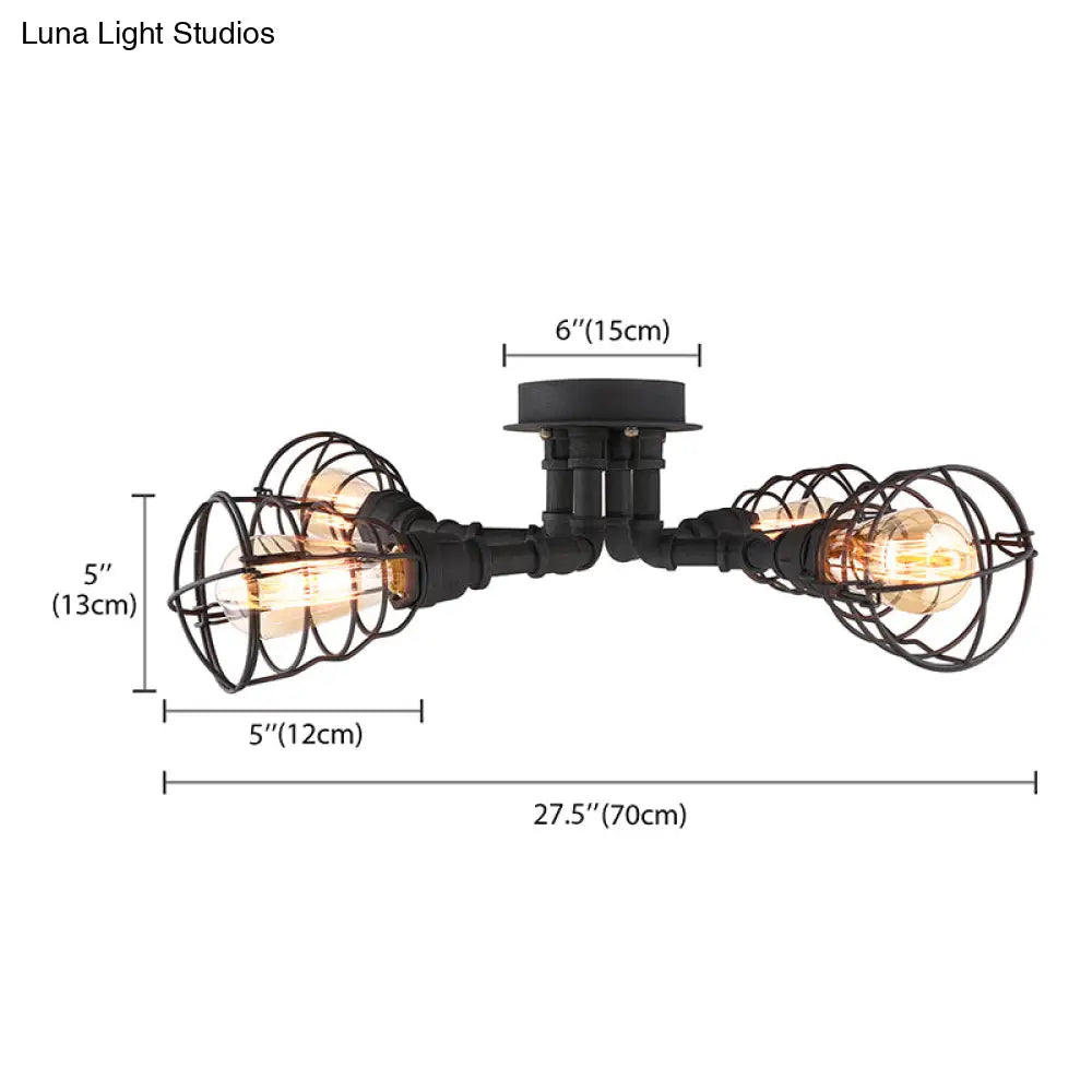 DecorBites™ DecorBites™ Luminaria semiempotrada de tubo trenzado de metal negro/bronce para restaurante - 4/6/8 bombillas
