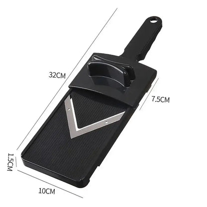 Black plastic decorbites cabbage grater and shredder kitchen slicer with silver metal blade and handle