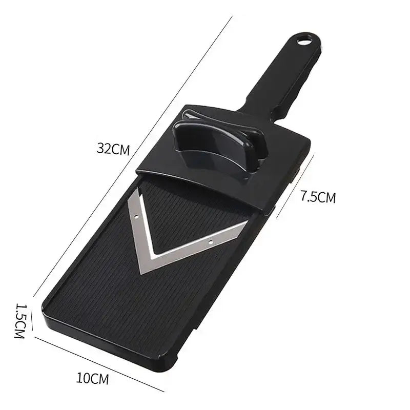 Black plastic decorbites cabbage grater and shredder kitchen slicer with silver metal blade and handle