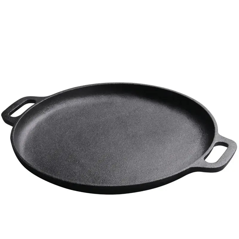 Black cast iron skillet pan kitchen griddle with two sturdy handles by decorbites cast iron for versatile cooking