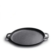 Black cast iron skillet pan kitchen griddle with two sturdy handles by decorbites cast iron