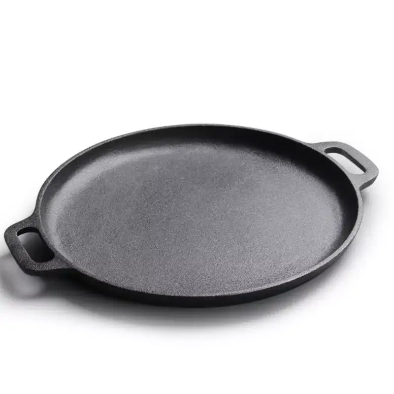 Black cast iron skillet pan kitchen griddle with two sturdy handles by decorbites cast iron for versatile cooking
