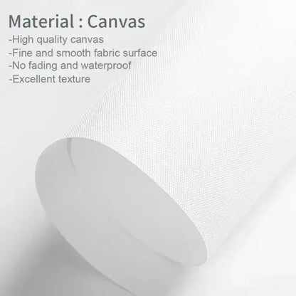 A roll of high-quality white canvas with smooth texture for decorbites™ 3-piece black cat bathroom wall art