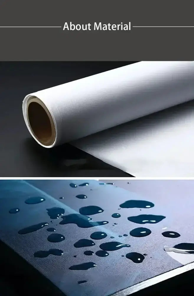 White roll of water-resistant fabric material used for decorbites™ black cat bathroom wall art product background