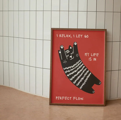 Black Cat Funny Animal Wall Art Canvas - 04 / 40x60cm - Posters