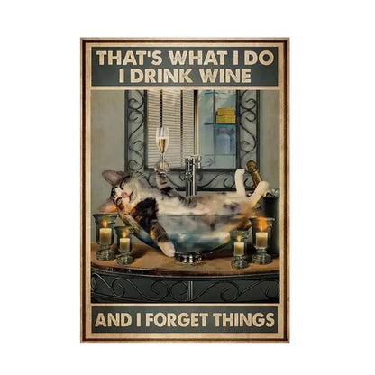 Black Cat Reading Music Poster for Home Decor - 7763 / 60x90cm No Frame - Posters