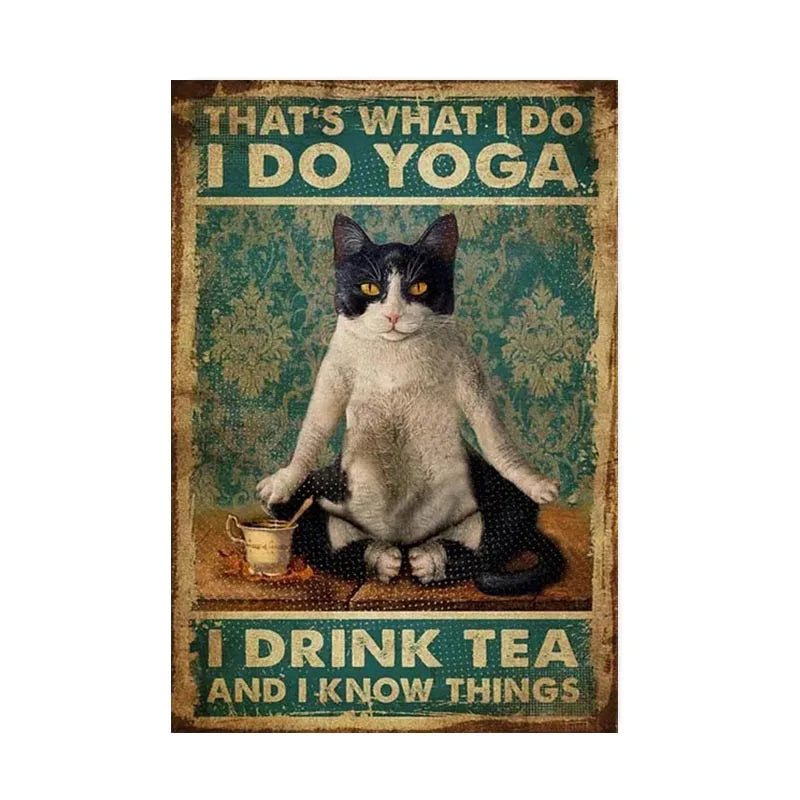 Black Cat Reading Music Poster for Home Decor - 7766 / 60x90cm No Frame - Posters