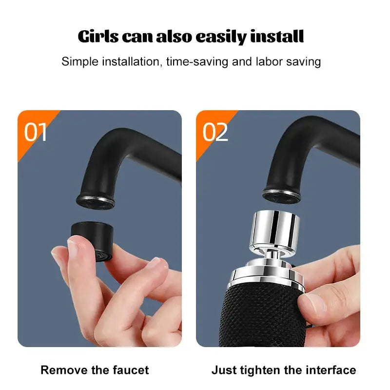 Black and chrome aluminum kitchen faucet installation kit with textured grip handle for space aluminum kitchen use
