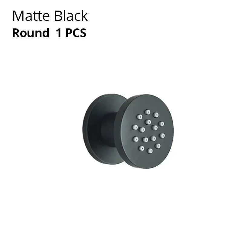Matte black brass body round showerhead with multiple nozzles for modern bathroom decorbites brass body spa jets
