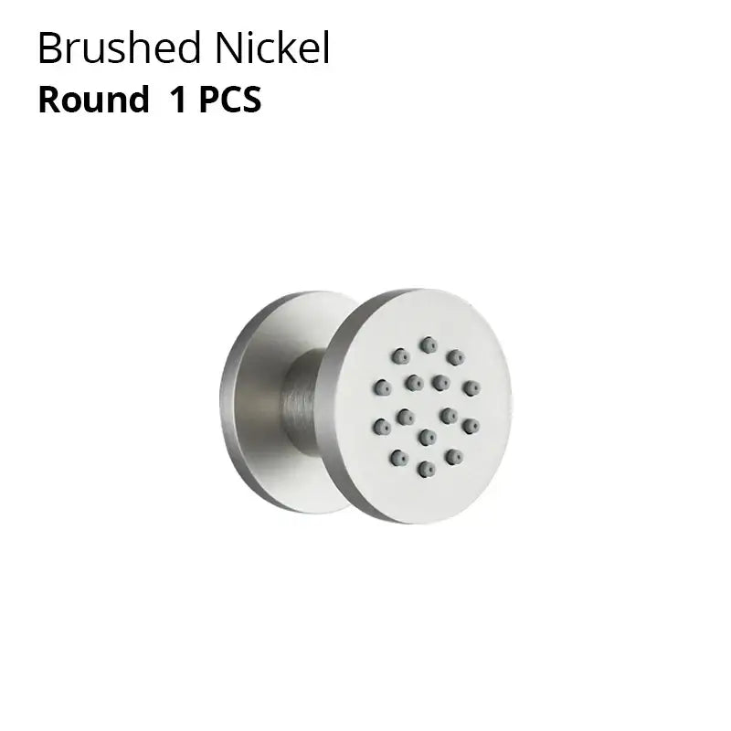 Brushed nickel brass body round showerhead with multiple spray nozzles for body round shower by decorbites brass body