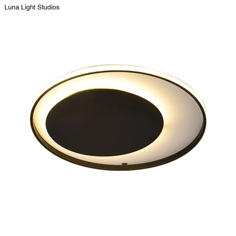 DecorBites™ DecorBites™ Black Circle Ceiling Lamp - Simple Style Acrylic - 18"/23.5" Wide - LED Flush Mount Lighting - Warm/White Light
