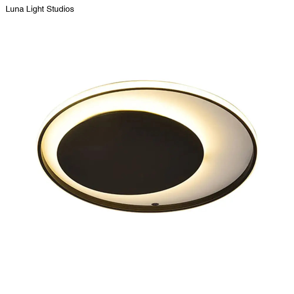 DecorBites™ DecorBites™ Black Circle Ceiling Lamp - Simple Style Acrylic - 18"/23.5" Wide - LED Flush Mount Lighting - Warm/White Light