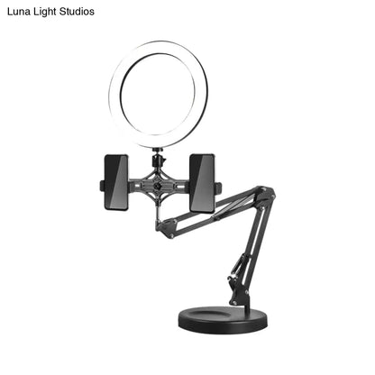 DecorBites™ DecorBites™ Black Circular Mirror Lamp with Adjustable USB LED Fill-in Flash Lighting