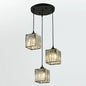 Black Crystal Block 3-Head Pendant Light - Modern Multi-Light Fixture for Dining Room Ceiling