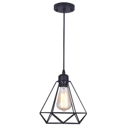 Black Diamond Iron Cluster Pendant: Industrial Retro Hanging Lamp for Restaurants (1-Light)