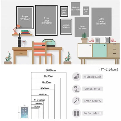 A collection of decorbites™ black doberman dog canvas posters in black frames available in multiple sizes including large and a4