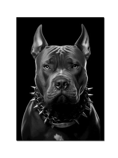 Black Doberman Dog Canvas Poster Art - B / 40x60cm No Frame