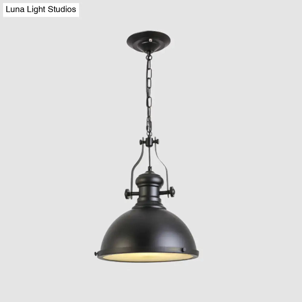 Black Dome Pendant Light Fixture for Dining Room and Warehouse