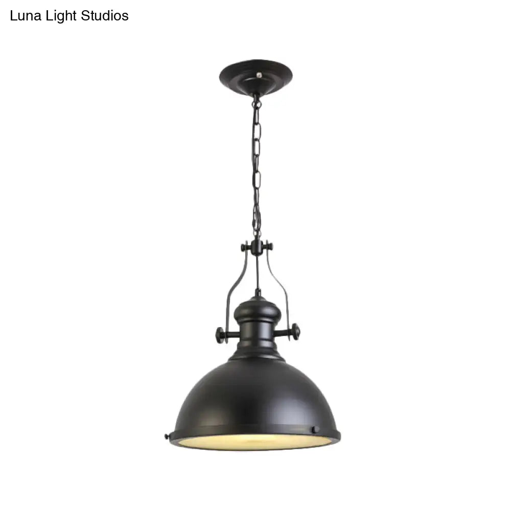 Black Dome Pendant Light Fixture for Dining Room and Warehouse