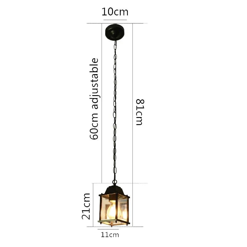 Black European Outdoor Lantern Pendant Light - Decorbites