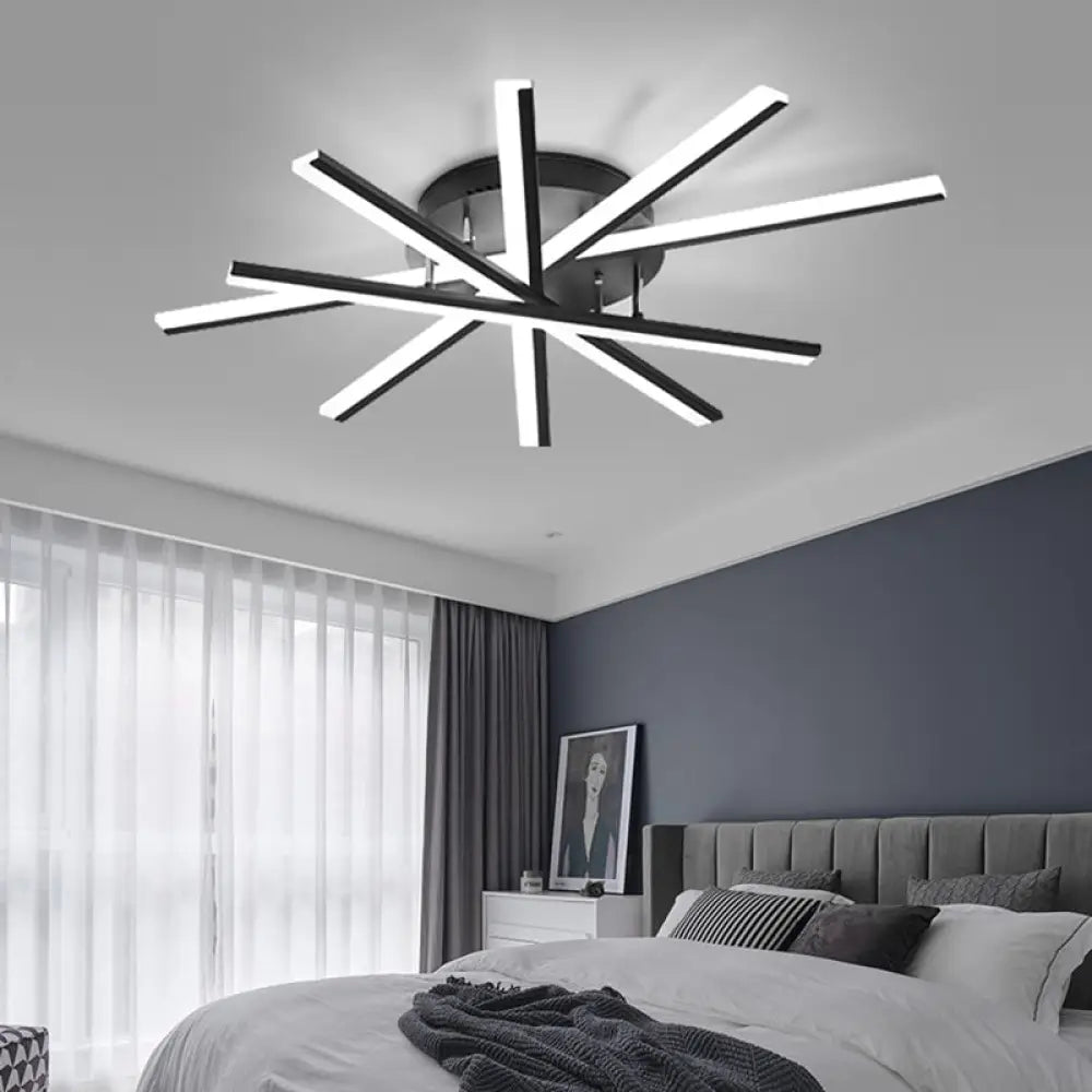 DecorBites™ DecorBites™ Black Fan-Shaped LED Ceiling Light for Minimalist Bedroom Decor
