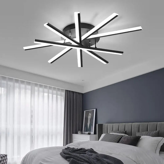 DecorBites™ DecorBites™ Black Fan-Shaped LED Ceiling Light for Minimalist Bedroom Decor