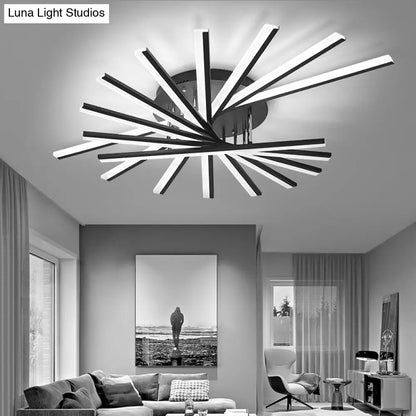DecorBites™ DecorBites™ Black Fan-Shaped LED Ceiling Light for Minimalist Bedroom Decor