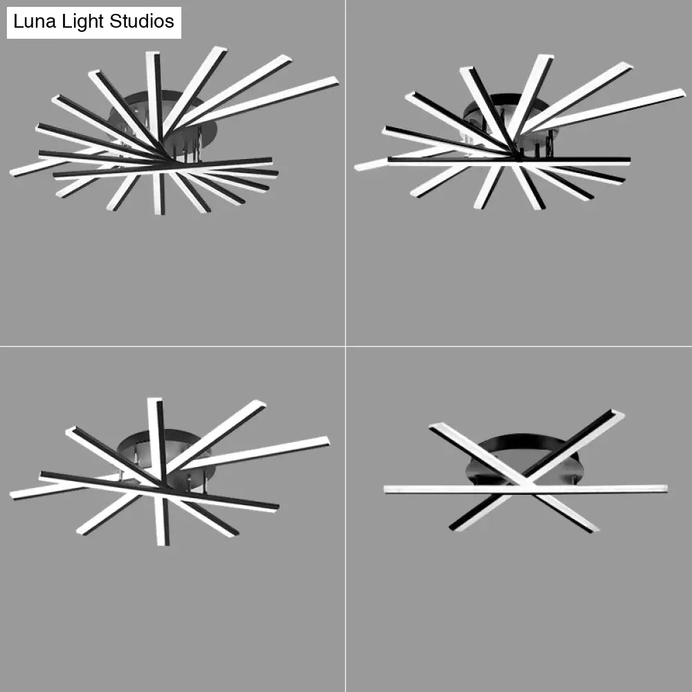 DecorBites™ DecorBites™ Black Fan-Shaped LED Ceiling Light for Minimalist Bedroom Decor