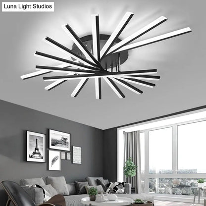 DecorBites™ DecorBites™ Black Fan-Shaped LED Ceiling Light for Minimalist Bedroom Decor