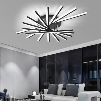 DecorBites™ DecorBites™ Black Fan-Shaped LED Ceiling Light for Minimalist Bedroom Decor