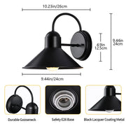 Black metal farmhouse barn lights outdoor gooseneck sconce with matte finish for porch decorbites black farmhouse