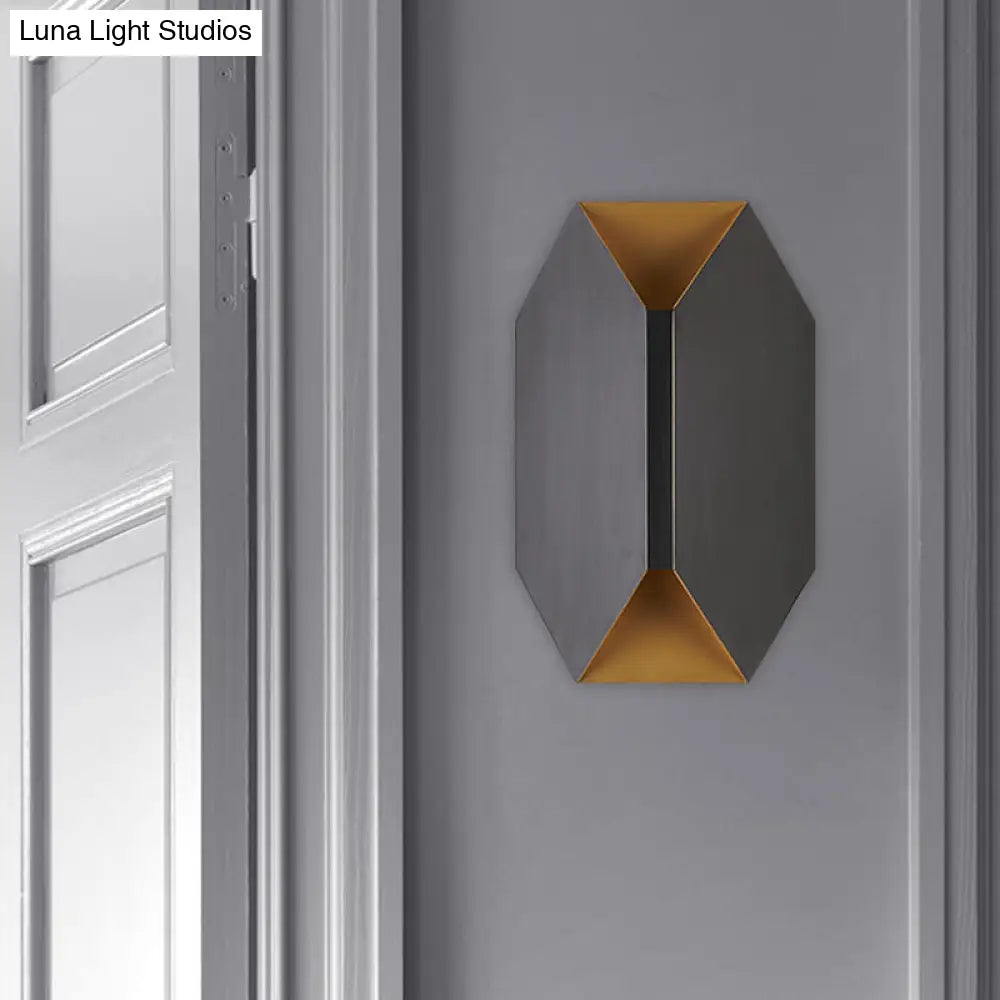 ديكوربايتس™ مصباح حائط LED هندسي أسود مع غطاء معدني - إضاءة حديثة مثبتة على الحائط بمصباح واحد