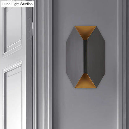 ديكوربايتس™ مصباح حائط LED هندسي أسود مع غطاء معدني - إضاءة حديثة مثبتة على الحائط بمصباح واحد