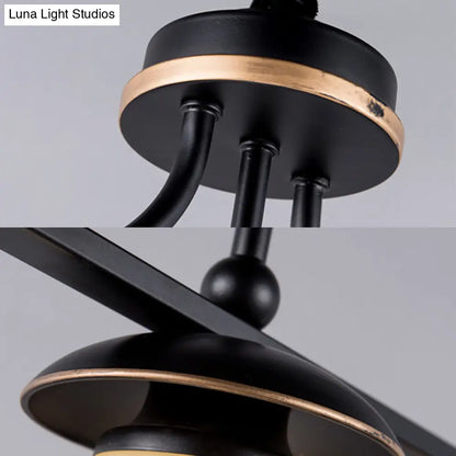 ديكوربايتس™ مصباح معلق على شكل برميل زجاجي أسود - تركيبات كلاسيكية بثلاثة مصابيح لغرفة الطعام