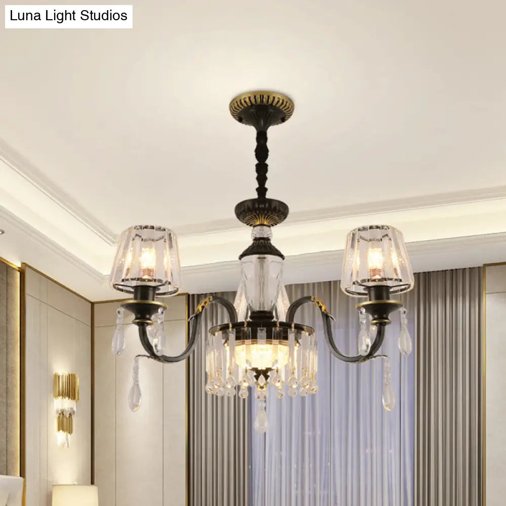 Lámpara de techo cónica de cristal negro - Sencillez con lámpara colgante de cristal transparente