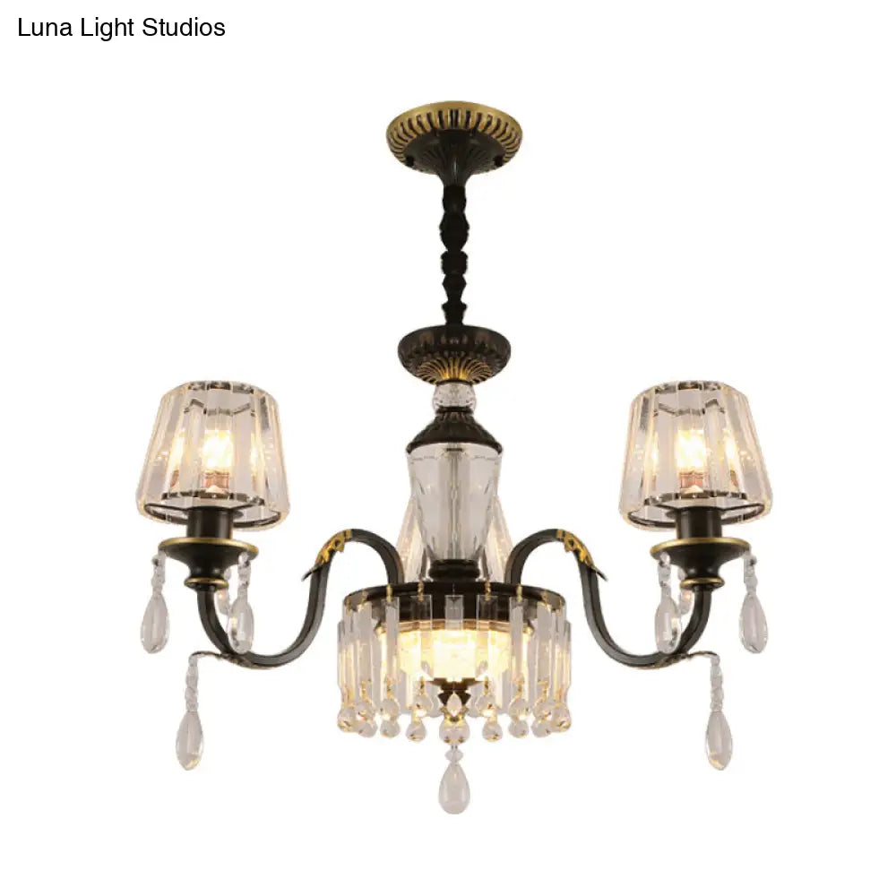 Lámpara de techo cónica de cristal negro - Sencillez con lámpara colgante de cristal transparente