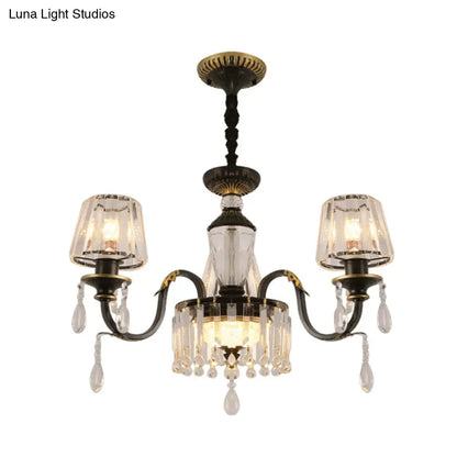 Lámpara de techo cónica de cristal negro - Sencillez con lámpara colgante de cristal transparente