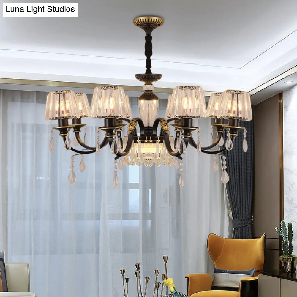 Lámpara de techo cónica de cristal negro - Sencillez con lámpara colgante de cristal transparente