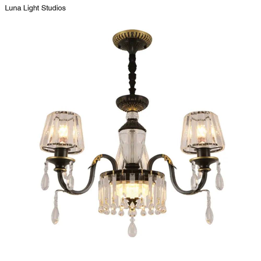 Lámpara de techo cónica de cristal negro - Sencillez con lámpara colgante de cristal transparente