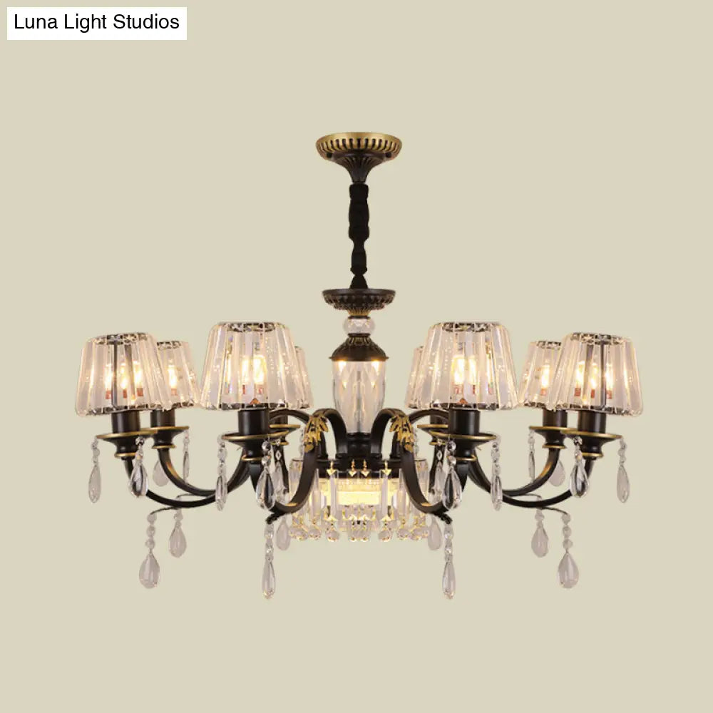 Lámpara de techo cónica de cristal negro - Sencillez con lámpara colgante de cristal transparente