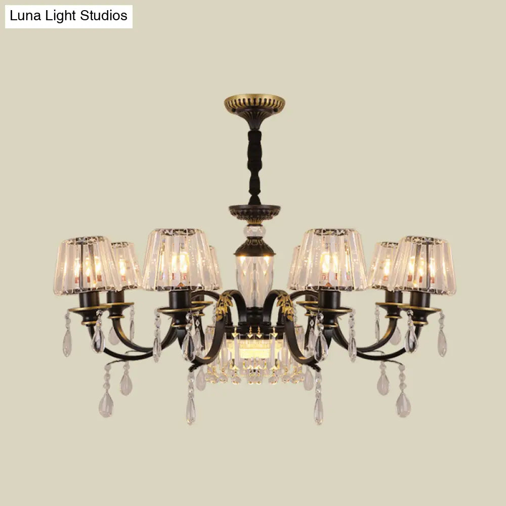 Lámpara de techo cónica de cristal negro - Sencillez con lámpara colgante de cristal transparente