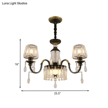 Lámpara de techo cónica de cristal negro - Sencillez con lámpara colgante de cristal transparente